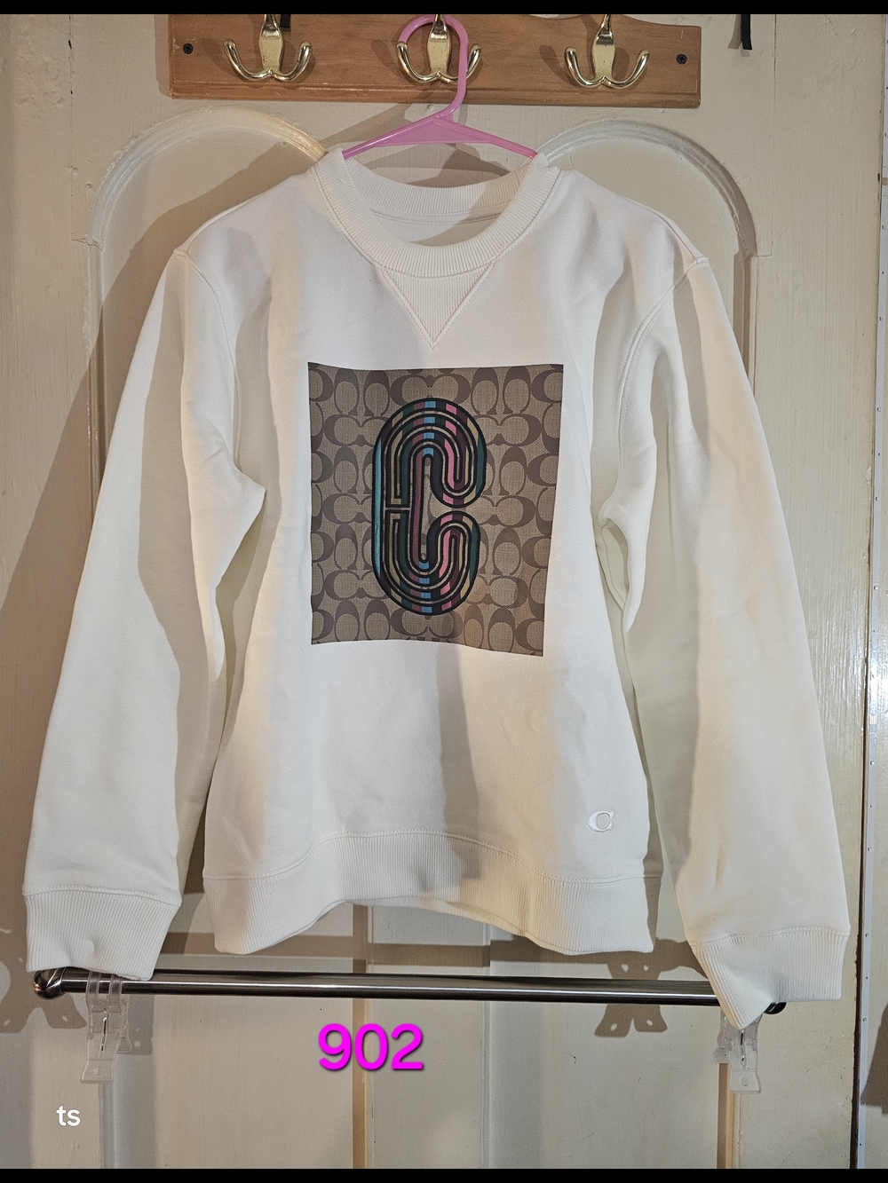 Coach Crew Neck Sweatshirt Limited Edition Cream Multicolor Logo